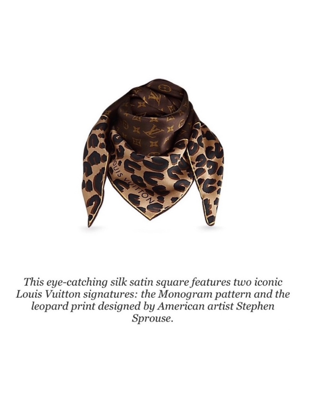 Louis Vuitton Brown & Tan Leopard Monogram Silk Wrap - Picture 4 of 7